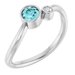Sterling Silver 4 mm Natural Blue Zircon & .03 CT Natural Diamond Ring